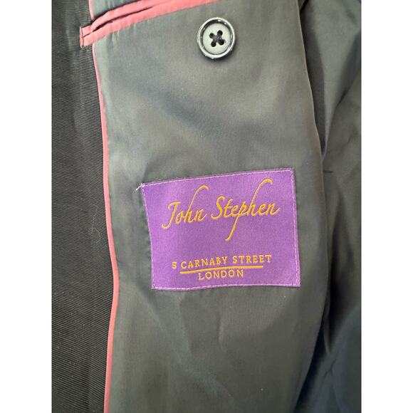 John Stephen London Men Black with Martini Lining Tuxedo Jacket Blazer. 36S - Picture 3 of 8